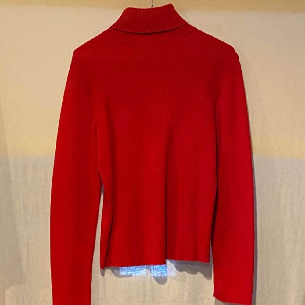 Jones New York Sport Red Turtleneck Sweater Petite XL - Picture 3 of 4